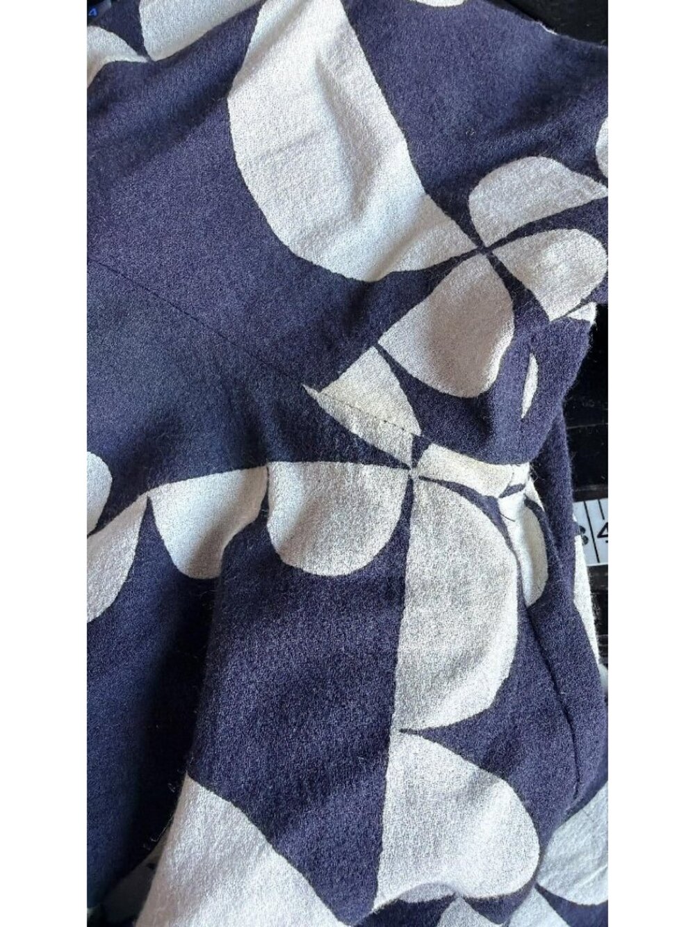 Mina Perhonen Hana Gumo Dress 38 US 6 Navy Abstract Floral Japan Artsy Lagenlook - Picture 12 of 12